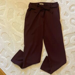 Loft maroon ankle dress pant